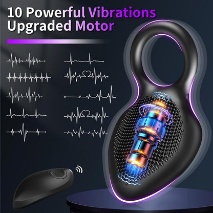 Smart Cock Ring Penis Trainer Stimulator with 10 Intense Vibration Modes