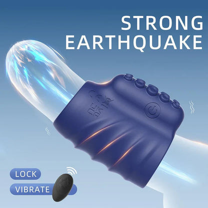 Penis Trainer Vibrator Cock Ring Sleeve Stimulator with 10 Vibration Modes