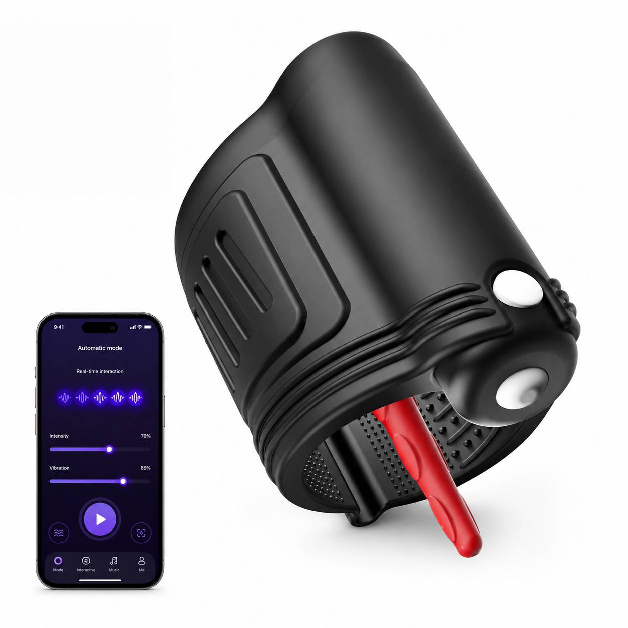 360° Surround Penis Trainer Glans Massager Vibrator Stimulator with 10 Vibration Modes
