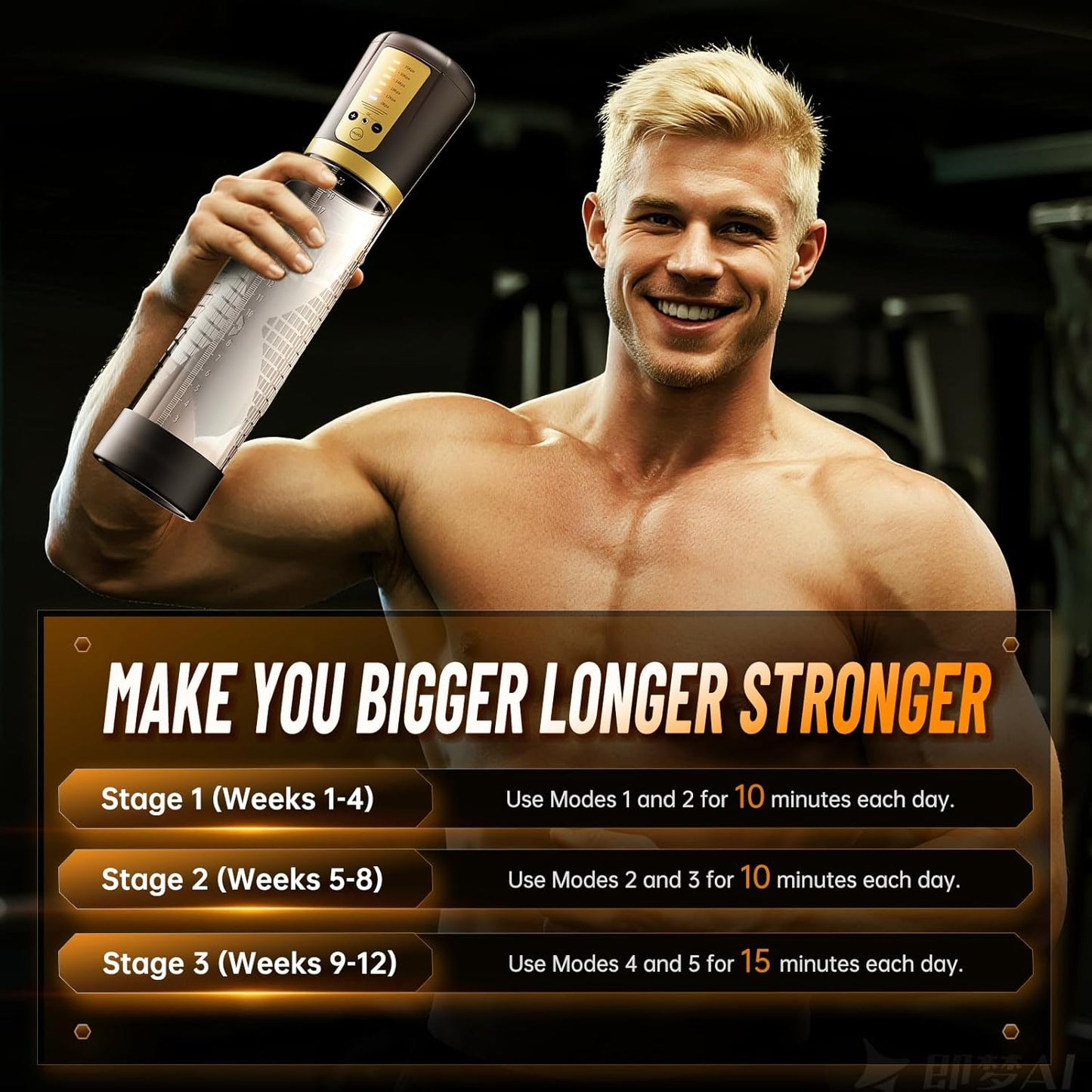 Electric Vacuum Pump Penis Enlargement Masturbator with 4 Powerful Suction Modes