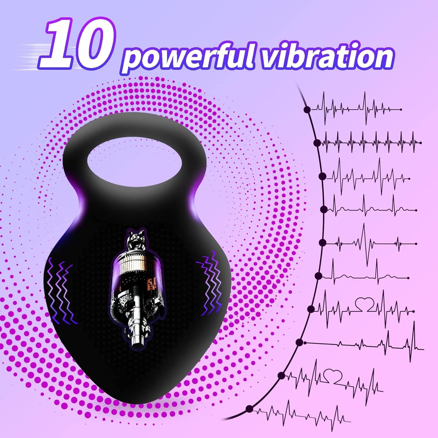 10 modes de vibrations intenses Anneau pénien vibrant 