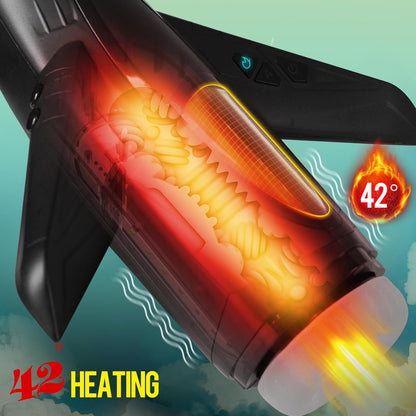 4 IN 1 Electric Heating Masturbator Stroker with 10 Thrusting & Suction & Vibrating Modes