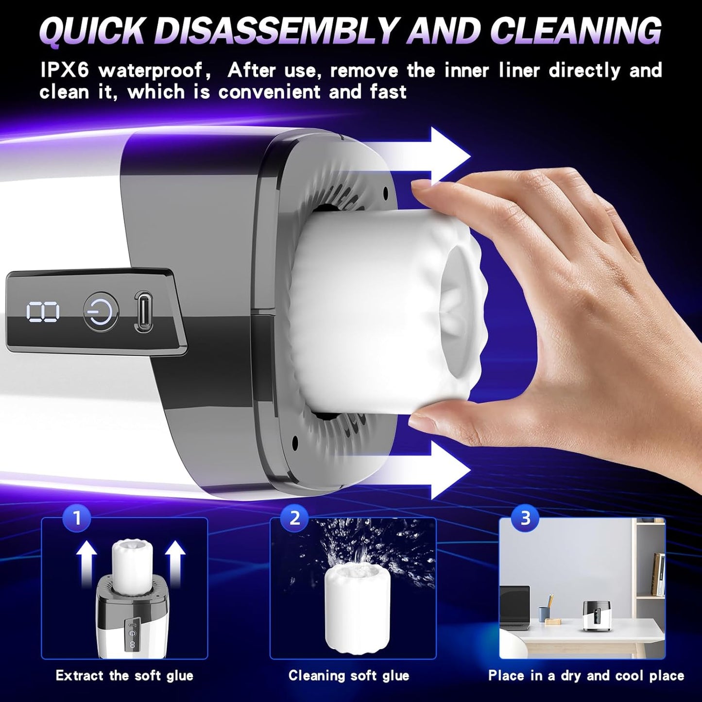 Automatic Masturbator Penis Trainer Stroker Blowjob with 7 Thrusting & Sucking Modes