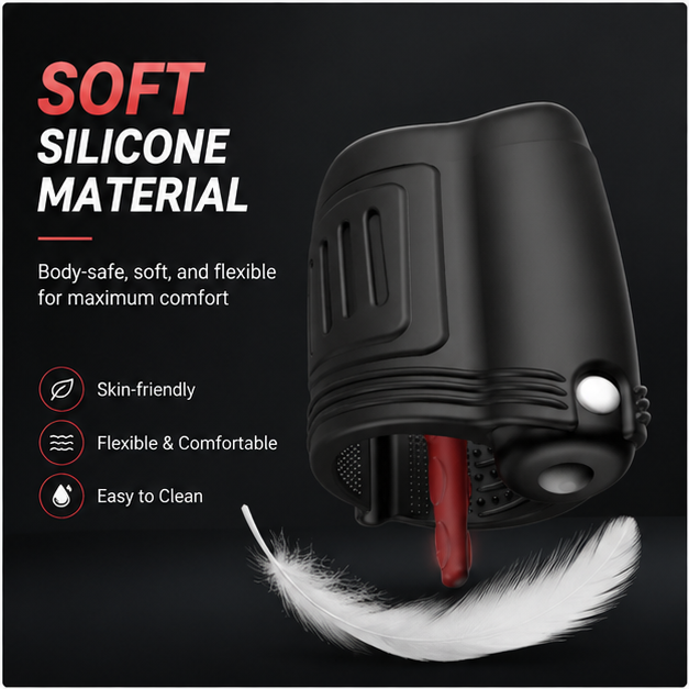 360° Surround Penis Trainer Glans Massager Vibrator Stimulator with 10 Vibration Modes