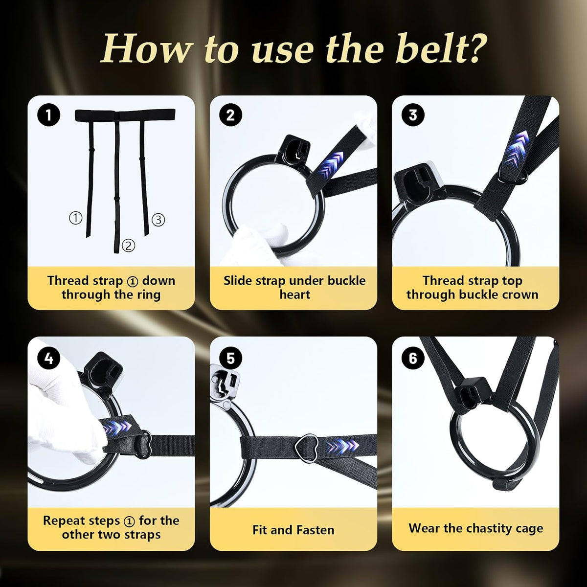 Anti-Slip Belt Flat Chastity Cock Cage Devices Penis Trainer with 6 Sizes Rings