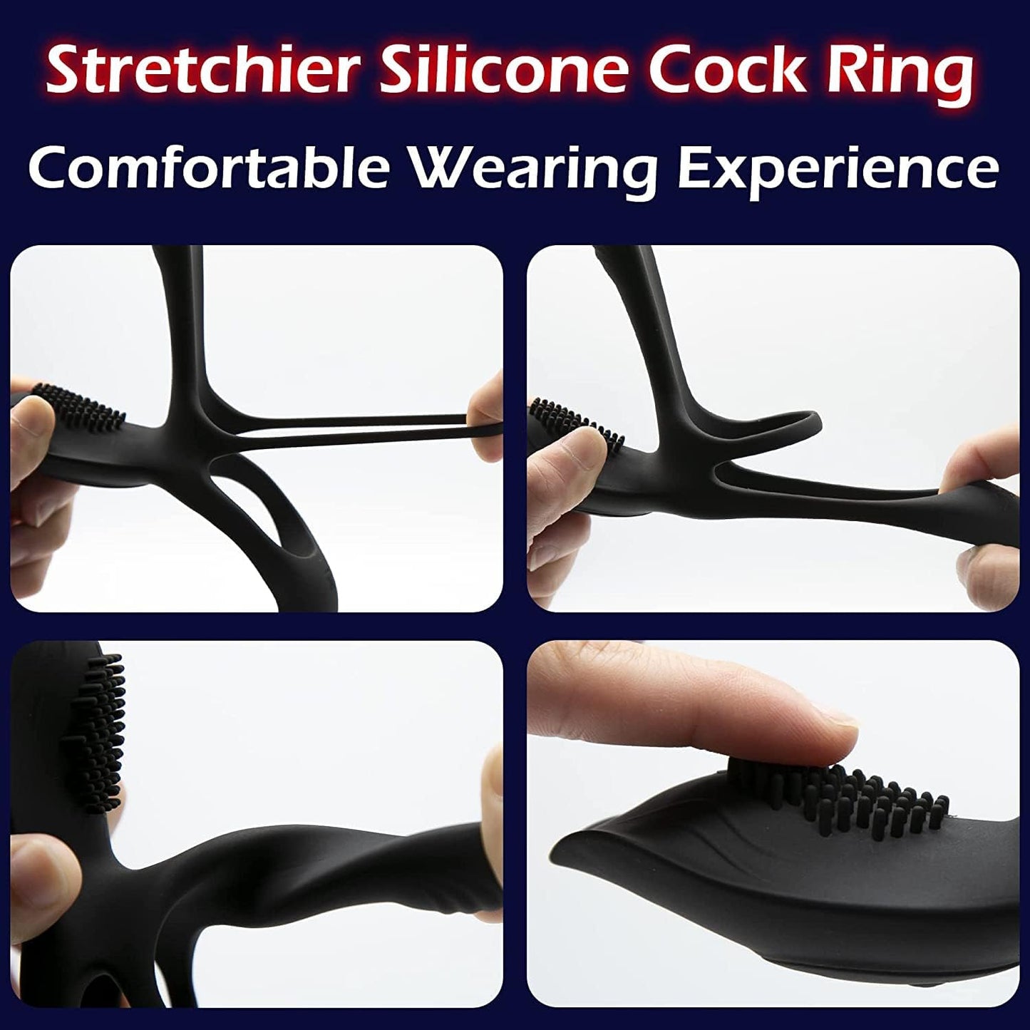 3 in 1 Vibrating Cock Ring  with 10 Strong Vibration Modes