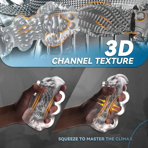 5D Channel Penis Trainer Massager Squeeze Masturbator Stroker Blowjob