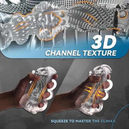 5D Channel Penis Trainer Massager Squeeze Masturbator Stroker Blowjob