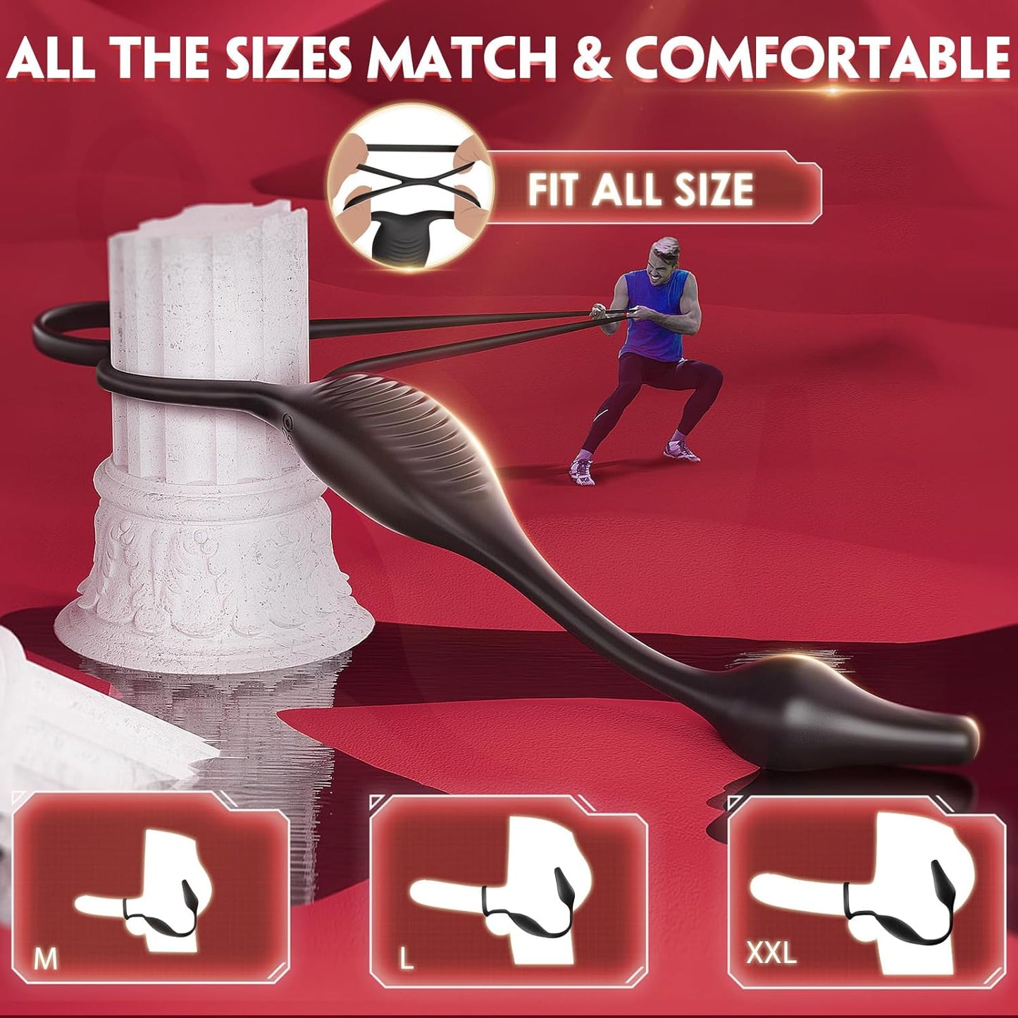 4 in 1 Prostate Massage Anal Vibrator Penis Ring with 7 Vibrations Modes