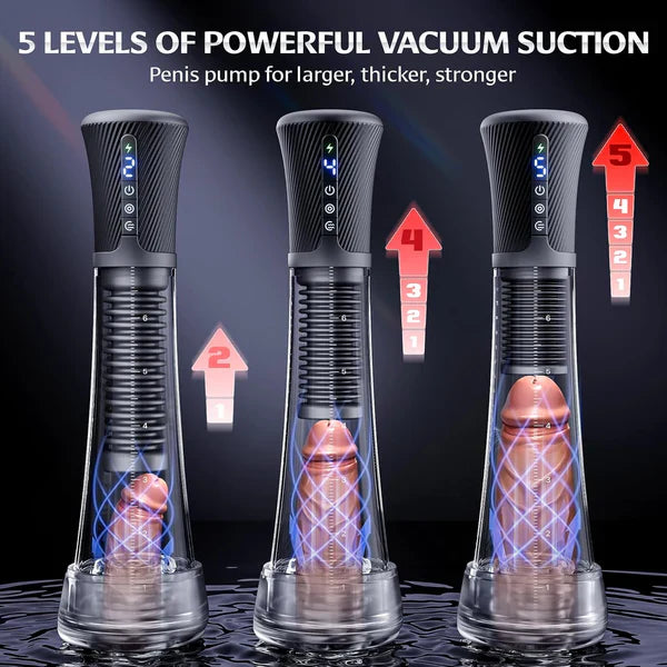 Automatic Masturbator Penis Pump Enlarger with 9 Vibrations & 5 Auto-suction Modes