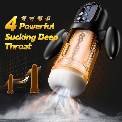 Automatic Masturbator Blowjob Sex Machine with 4 Sucking 6 Vibrating & 9 Thrusting Modes