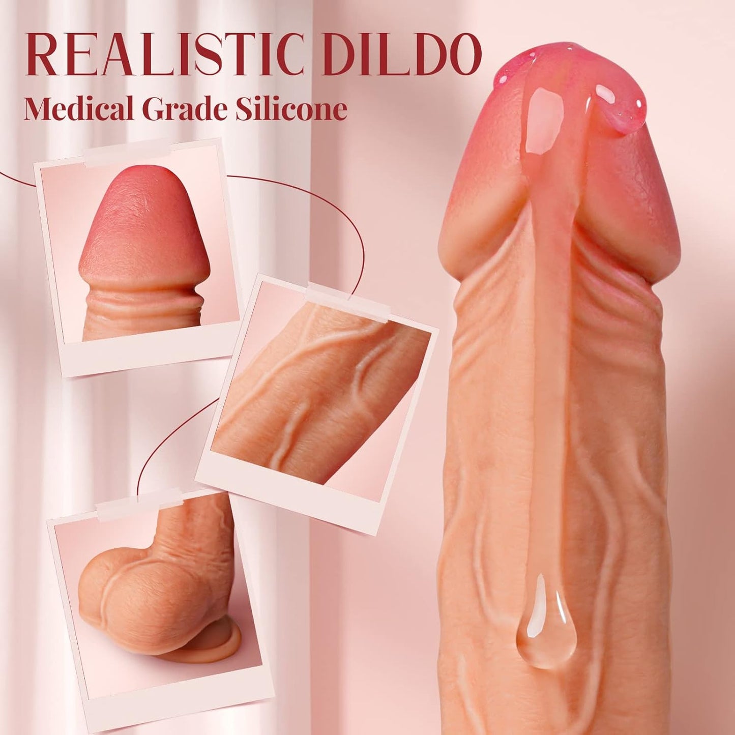 Multi-function Realistic Dildo Vibrator with 8 Thrusting & Vibrating Modes