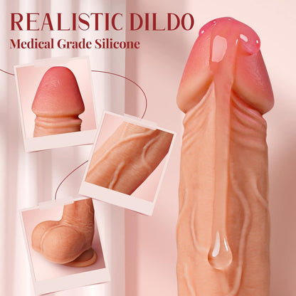 Multi-function Realistic Dildo Vibrator with 8 Thrusting & Vibrating Modes