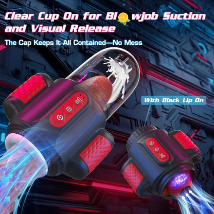 7 IN 1 Automatic Water-Spray Rotating Vibrating Blowjob Sex Machine Penis Stroker Trainer