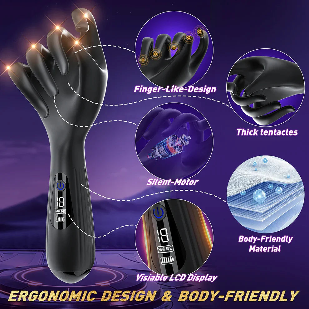 LED Display Penis Trainer Glans Vibrator Massager Masturbator with 10 Vibration Modes