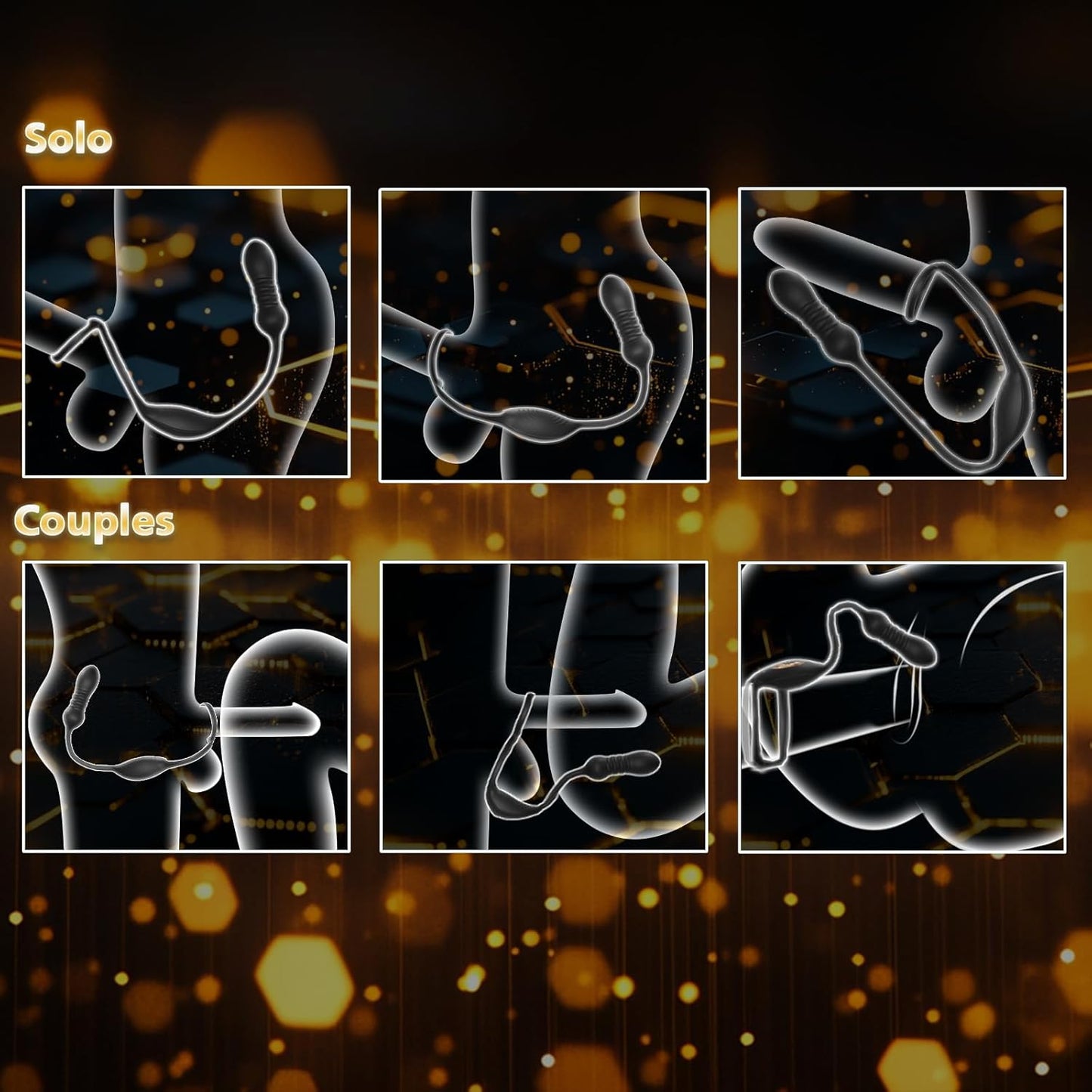 Anal Butt Plug Prostate Massager Testicle Stimulator with 9 Thrusting & Vibrating Modes