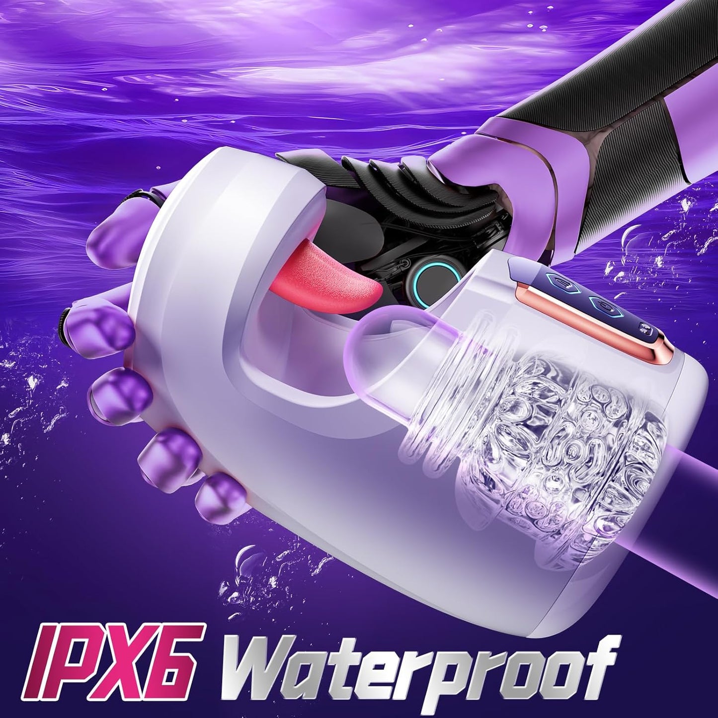 Automatic Penis Trainer Blowjob with 10 Thrusting & 10 Tongue Licking Modes