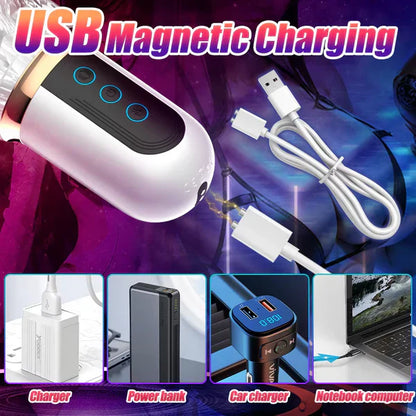 Automatic Masturbator Penis Trainer Stroker with 10 Vibrating & Thrusting & Rotating Modes