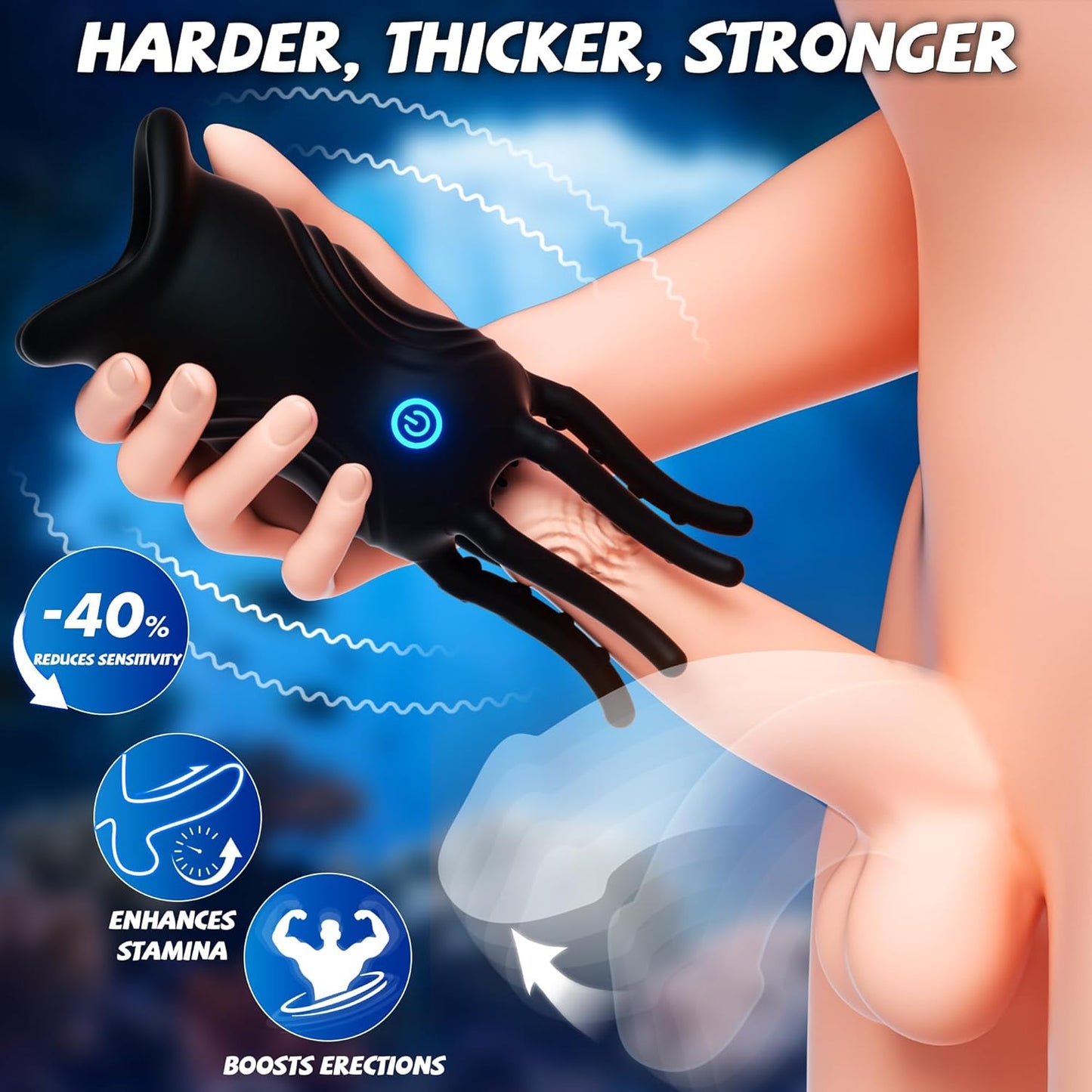 Octopus Penis Trainer Vibrator Glans Stimulator Masturbator with 10 Vibration modes