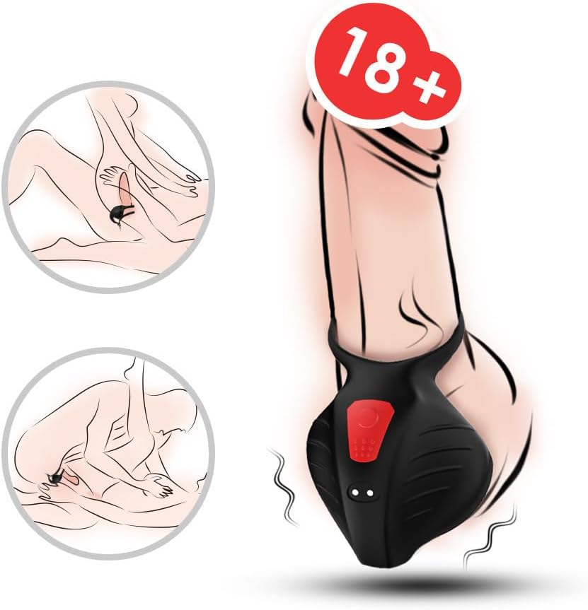 Testicle Massager Penis Trainer Vibrator Stimulator, Masturbator with 9 Vibration Modes