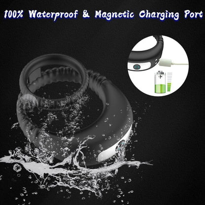 Penis Rings Vibrator Enhancer Glans Trainer with 10 Vibration Modes