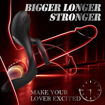 3 IN 1 Cock Ring Penis Trainer Vibrator Glans Stimulator with 10 Vibration Modes