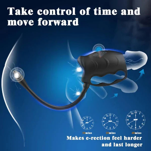 3 IN 1 Penis Trainer Vibrator Stroker Masturbator with 10 Vibration Modes & Anal Plug