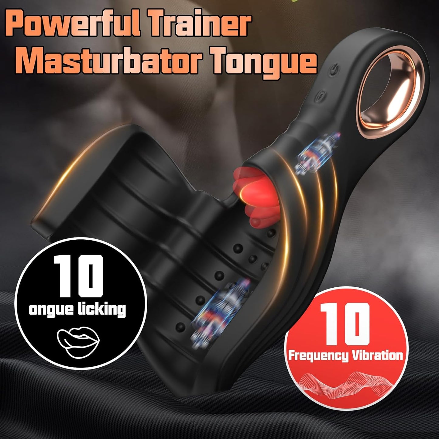 4 IN 1 Penis Trainer Glans Vibrator Blowjob with 10 Licking & Vibrating Modes