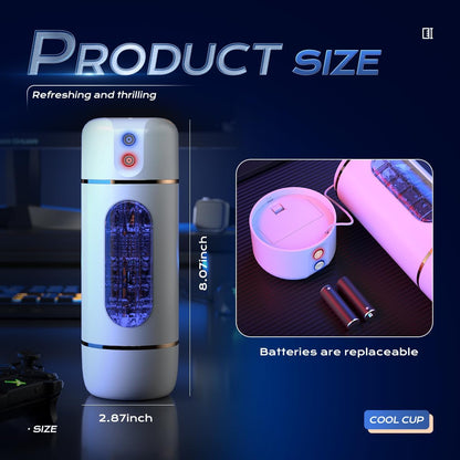 Hands Free Automatic Masturbator Blowjob Machine with 10 Sucking & Vibrating Modes