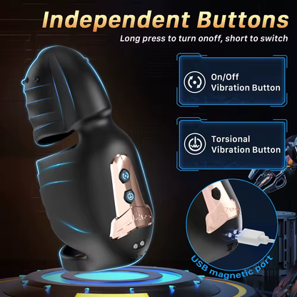 360° Wrapped Penis Trainer Vibrator Cock Ring with 10 Swing & 10 Vibrating Modes