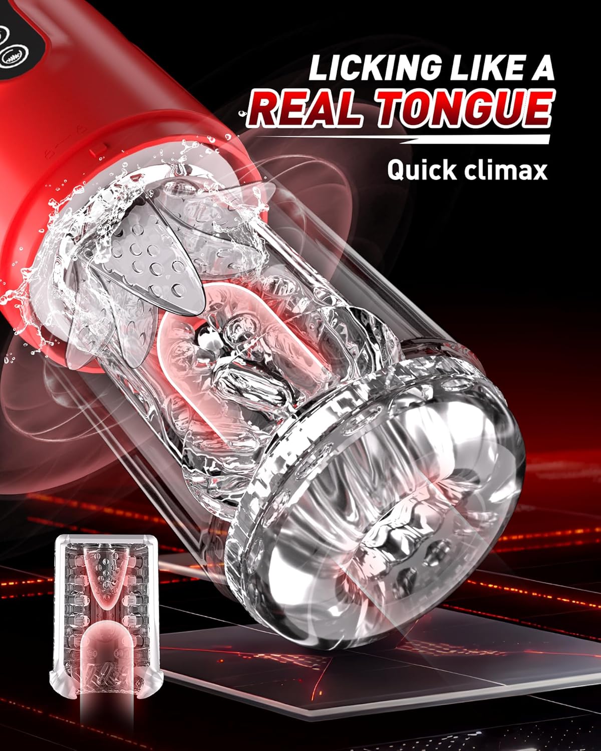 4 IN 1 Electric Masturbator Penis Pump Stroker with 7 Thrusting Rotating & Vibrating Modes