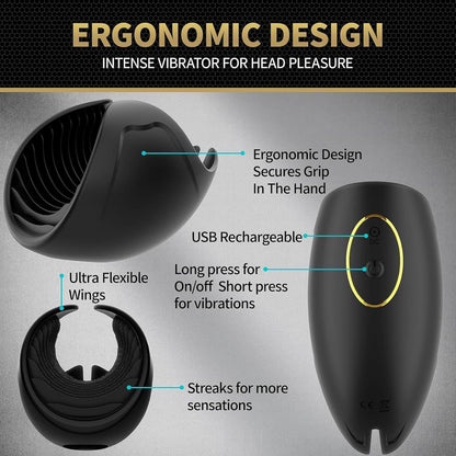 2 IN 1 Rib Tunnel Penis Trainer Vibrator Masturbator with 10 Vibration Levels