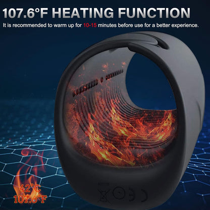Electric Penis Trainer Vibrator Masturbator with 10 Vibration Modes & 40 ℃ Heating