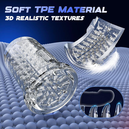 4 in 1 Automatic Masturbator Stroker with 7 Rotating & Thrusting & 10 Vibrating Modes