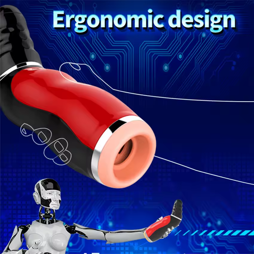 Automatic Masturbator Penis Trainer Stroker Blowjob with 5 Clamping & 10 Vibrating Modes