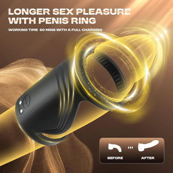 Electric Penis Trainer Vibrator Cock Ring Masturbator with 9 Vibration Modes