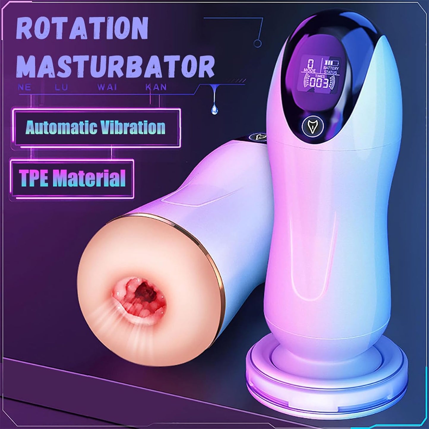 Automatic Masturbator Cup Pocket Pussy with 8 Powerful Vibration Modes