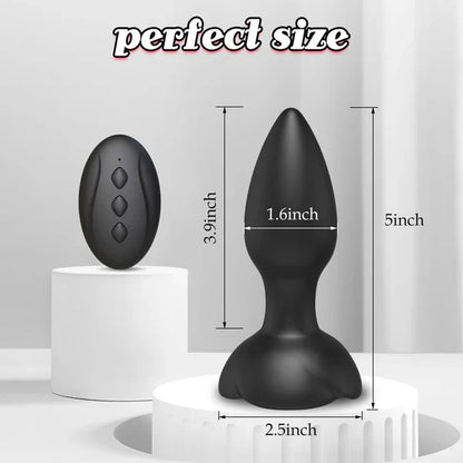 Rose Anal Vibrator Butt Plug Prostate Massager with 10 Strong Vibration Modes
