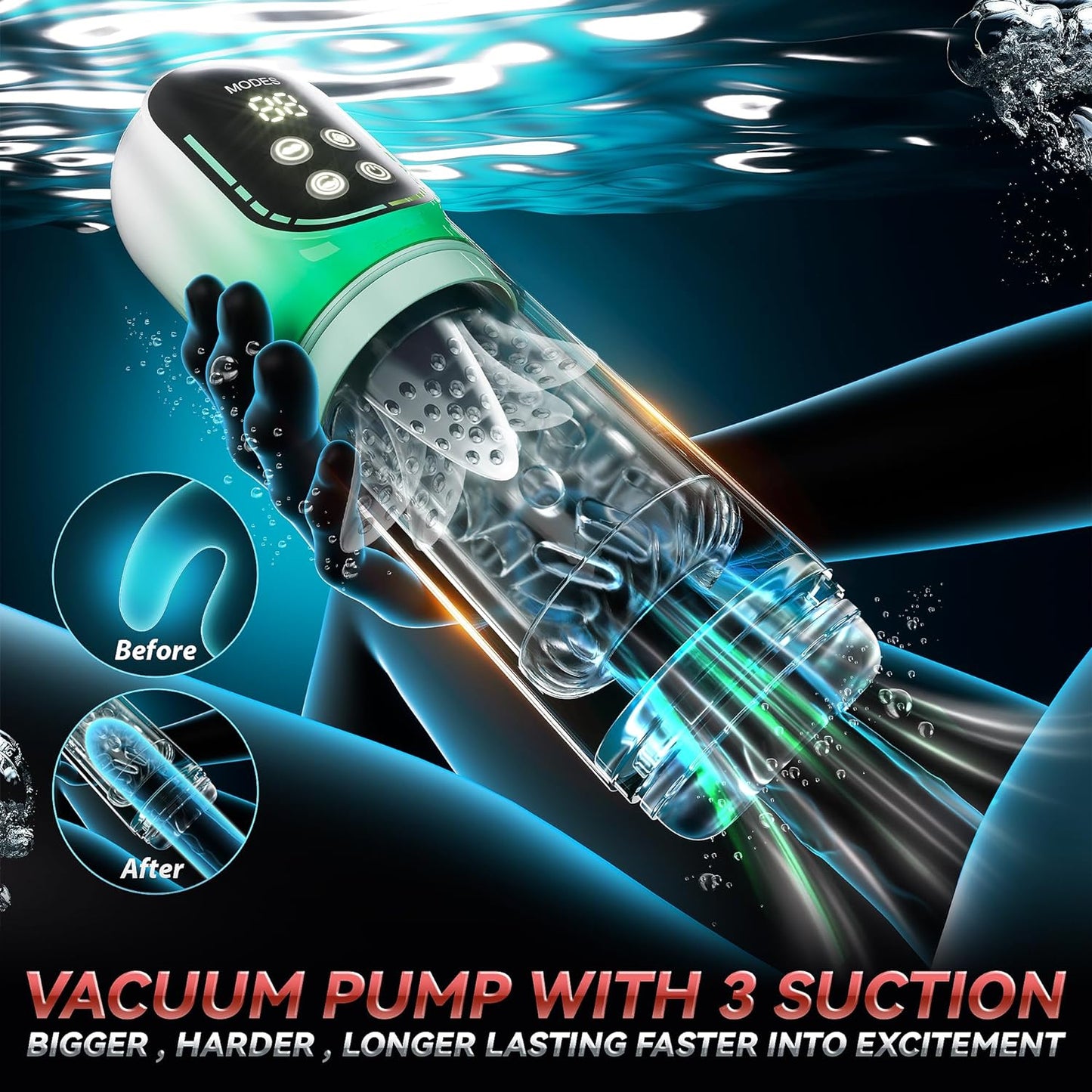 Automatic Masturbator Penis Pump with 3 Pump & 7 Thrusting Rotating Vibrating Sucking Modes