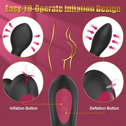 Automatic Inflatable Prostate Massager Anal Vibrator with 10 Vibration Modes