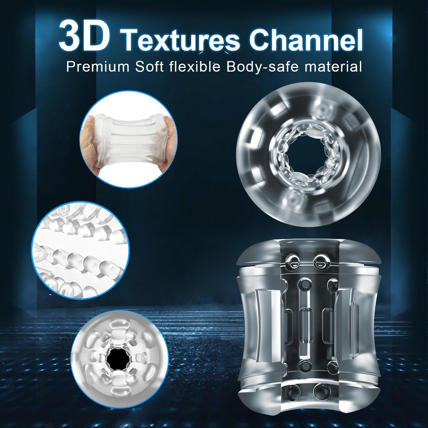 Dual Motors Automatic Masturbators Penis Trainer with 12 Vibration Modes