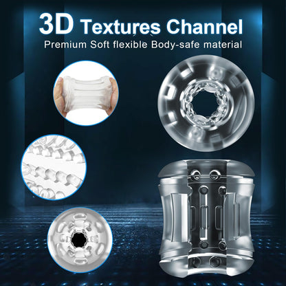 Dual Motors Automatic Masturbators Penis Trainer with 12 Vibration Modes