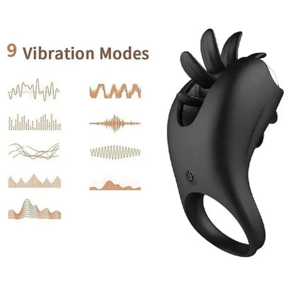 Penis Ring Vibrator Glans Trainer Massager with 10 Vibration Modes