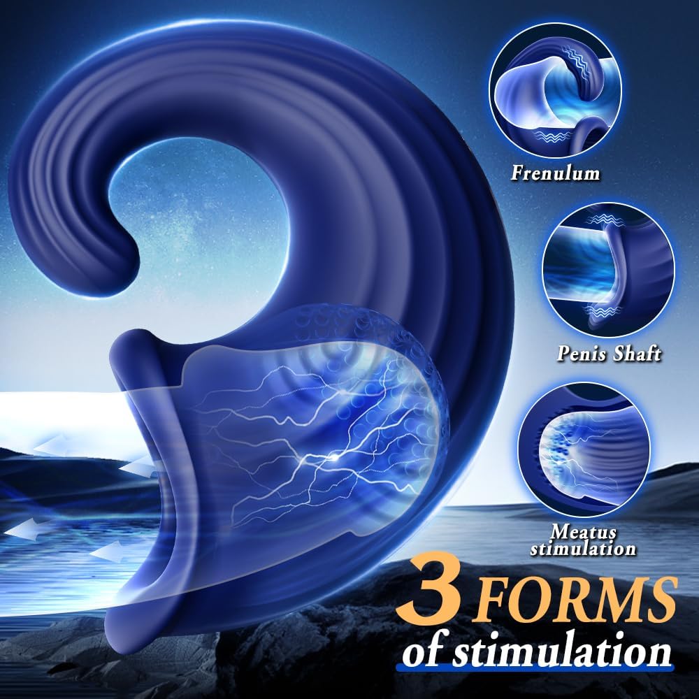 3 IN 1 Penis Trainer Glans Vibrator Masturbator with 7 Oral Sex Vibrations