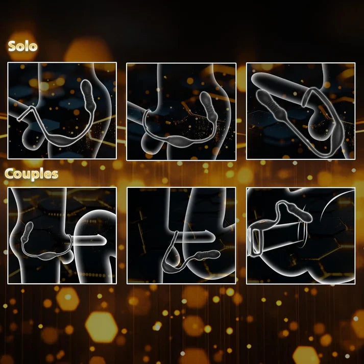 Prostate Massager Anal Vibrator Penis Ring with 9 Shock and Vibration Modes