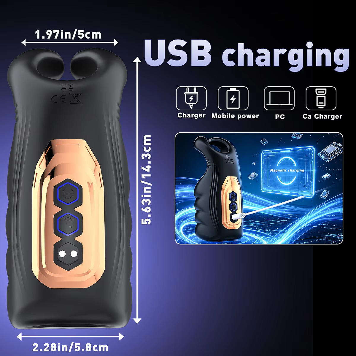 Automatic Masturbator Penis Trainer Vibrator Stimulator with 10 Pulsing & 10 Vibration Modes