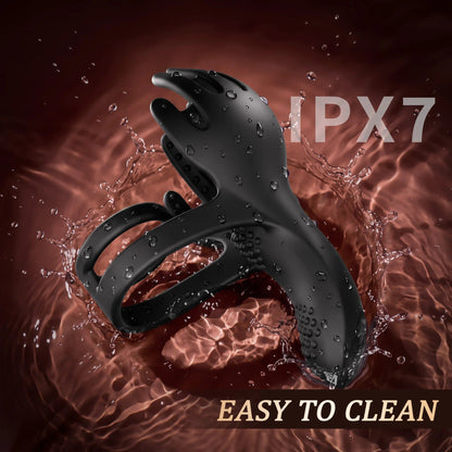 3 IN 1 Cock Ring Vibrator Testicle Stimulator Massager with 10 Vibration Modes