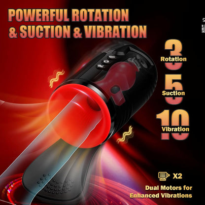 Automatic Masturbator Blowjob Sex Machine with 3 Rotating & 5 Sucking & 10 Vibrating Modes