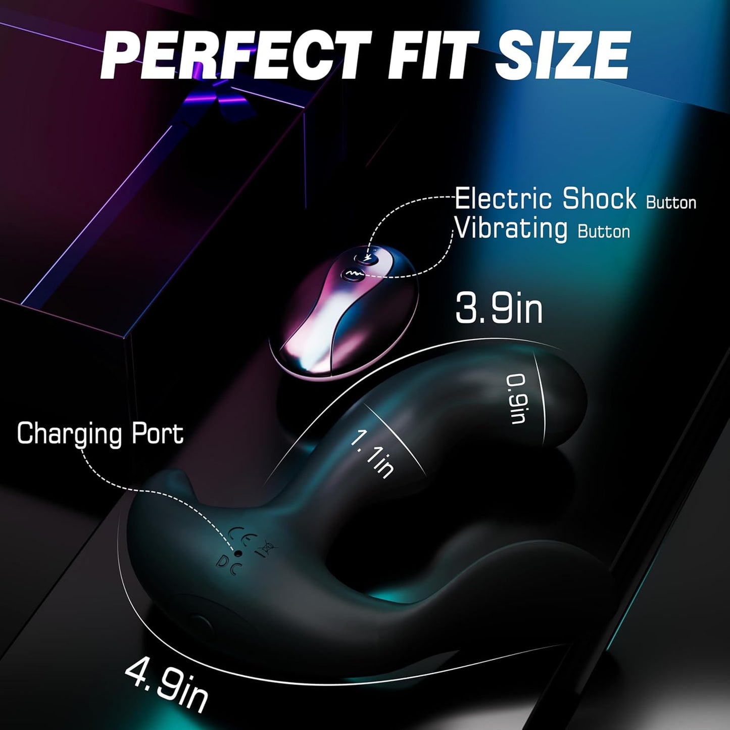 3 IN 1 Prostate Massager Butt Plug Anal Vibrator with 5 Electric Shock & 10 Vibrating Modes