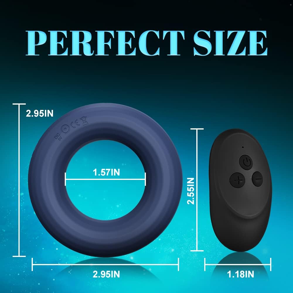 Uniqe O-Shape Multi-functional Double Motors Cock Ring with 10 Vibration Modes